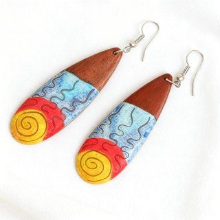 Special Offer Painting Wood Earrings Unique Model